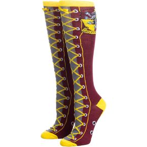 Harry Potter House Gryffindor Faux Lace Knee High Socks Licensed New
