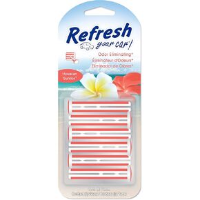 Refresh Your Car Car Air Freshener, Odor Eliminator, Set of 6 Auto Vent Sticks, Hawaiian Sunrise Scent, Refresh Your Car
