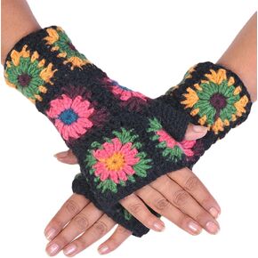 THE COLLECTION ROYAL Fingerless Hand Knitted Cozy Woolen Fingerless Mitten Gloves Handwarmer