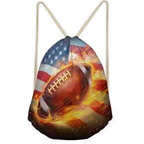 FANCOSAN Drawstring Sports Backpack Gym Sack Swimming Sackpack Football Rugby Dance Pouch for Kids Boys Girls Pattern-9,