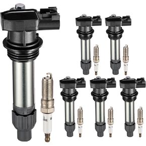 Set of 6 UF569 Ignition Coil Pack and 41109 Spark Plugs Compatible with Enclave LaCrosse SRX XTS CTS Chevy Impala Traverse Terrain 3.0L 3.6L V6 Replaces C1406 5C1403 22448-8J111 22448-8J225