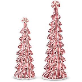 RAZ Imports Ribbon Candy Trees, 17.25 inches