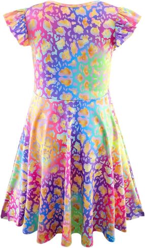 Girls Sleeveless Casual Dress Floral Printed Sundress for Home Party Beach Kindergarten Graduation in Kuwait