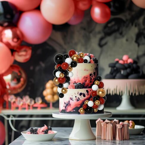 75 Pieces Black Cake Balls Topper Decorations Foam Cupcake Topper Mini Balloon Cake Topper Balls Cake Picks for Cake Deco Birthday Party Wedding in Saudi Arabia