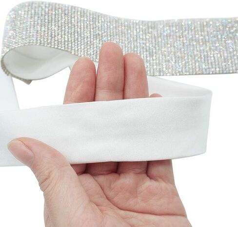 Sequin Necktie Tie Laser Crystal Rhinestone Necktie Necklace for Performace Wedding Party Prom Handmade in Saudi Arabia