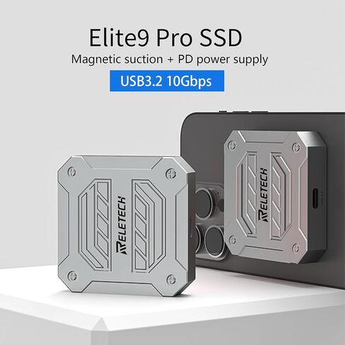 1TB Elite9 pro Magnetic Portable SSD Up to 1000MB/s, USB 3.2 Gen 2x1 10Gbps, Supports 4K ProRes HDR, Magnetic External SSD for Smartphone, PC, Tablets, PS5, Laptop (White) in Saudi Arabia