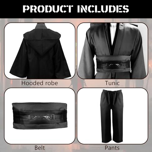Wizard Costume Robe for Men Adult Male Tunic Costumes Hooded Robe Cool Uniform Full Set Halloween Cosplay Cloak in Saudi Arabia