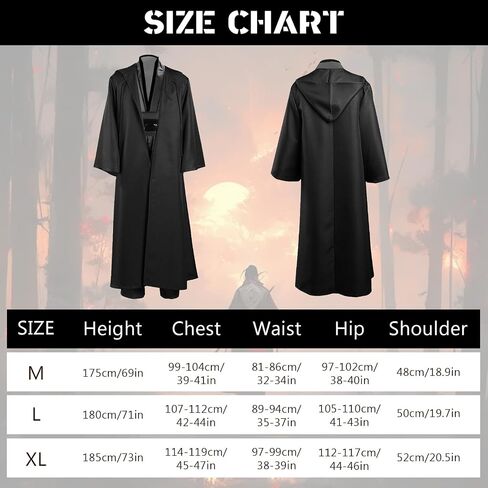Wizard Costume Robe for Men Adult Male Tunic Costumes Hooded Robe Cool Uniform Full Set Halloween Cosplay Cloak in Saudi Arabia