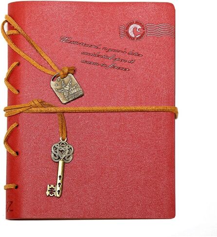 EvZ Leather Writing Journal Notebook, 7 Inches Key Bound Retro Vintage Notebook Diary Sketchbook Gifts with Unlined Travel Journals to Write in for Girls and Boys Notepad Guest Book, Dark Coffee in Kuwait