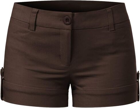 MixMatchy Women's Casual Body Enhancing Comfort Cuffed Shorts with Pockets in Kuwait