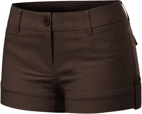 MixMatchy Women's Casual Body Enhancing Comfort Cuffed Shorts with Pockets in Kuwait