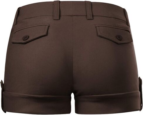 MixMatchy Women's Casual Body Enhancing Comfort Cuffed Shorts with Pockets in Kuwait