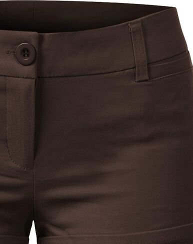 MixMatchy Women's Casual Body Enhancing Comfort Cuffed Shorts with Pockets in Kuwait