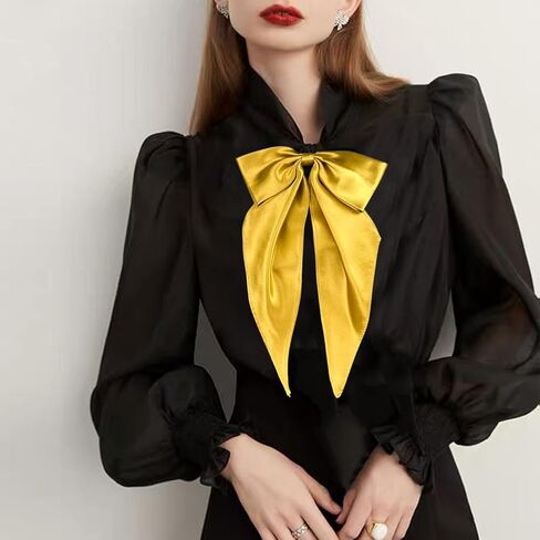 Big Cute JK School Uniform Anime Lolita Sailor Pre-tied for Womens Girls Solid Color Satin Bowtie Cosplay Event in Kuwait
