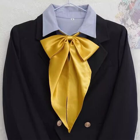 Big Cute JK School Uniform Anime Lolita Sailor Pre-tied for Womens Girls Solid Color Satin Bowtie Cosplay Event in Kuwait