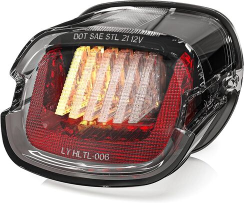 Dark Smoke U Shape Motorcycle Tail Light with Sequential Turn Signals Brake License Plate Light Compatible with Harley Dyna Road King Electra Glide Sportster 883 1200 Heritage Softail Fatboy Touring in Saudi Arabia