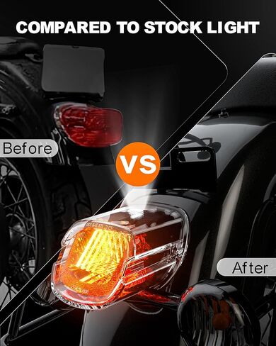 Dark Smoke U Shape Motorcycle Tail Light with Sequential Turn Signals Brake License Plate Light Compatible with Harley Dyna Road King Electra Glide Sportster 883 1200 Heritage Softail Fatboy Touring in Saudi Arabia