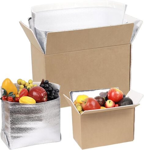 4 Pack Reusable Insulated Shipping Boxes for Frozen Food & Hot Food, 11x6x7 Cold Shipping Boxes with Aluminum Foil Insulated Bag Liner in Saudi Arabia