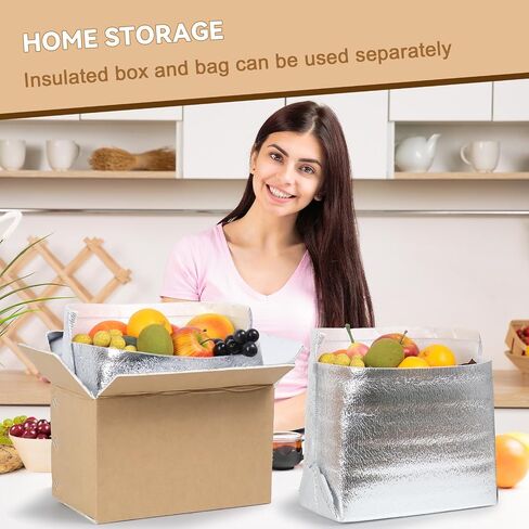 4 Pack Reusable Insulated Shipping Boxes for Frozen Food & Hot Food, 11x6x7 Cold Shipping Boxes with Aluminum Foil Insulated Bag Liner in Saudi Arabia
