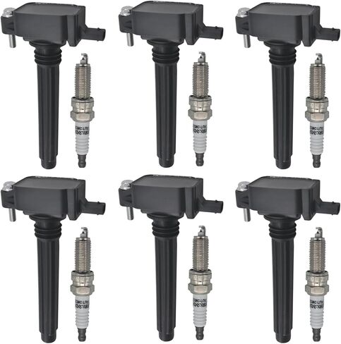 ملف الإشعال إيريديوم شمعات الإشعال مجموعة من 6 قطع UF648 C1791 يناسب 2011 2012 2013 2014 2015 2016 2017 2018 2019 2020 دورانجو جراند كارافان رحلة تشالنجر تشارجر كرايسلر 300 3.6 لتر in Kuwait