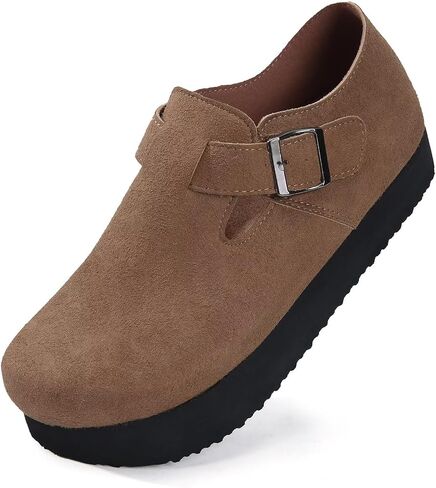 Torotto Womens Clogs Cork Footbed Suede Slippers Arch Support Potato Shoes with Adjustable Buckle in Saudi Arabia