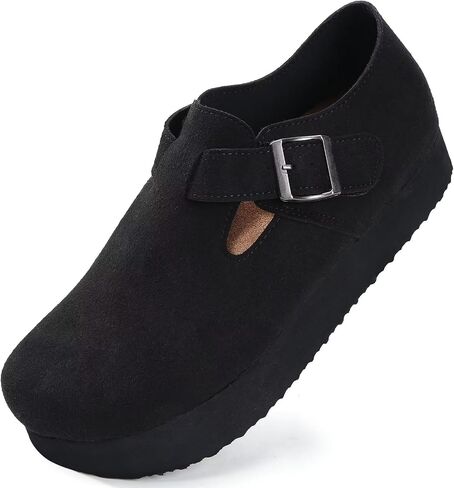 Torotto Womens Clogs Cork Footbed Suede Slippers Arch Support Potato Shoes with Adjustable Buckle in Saudi Arabia