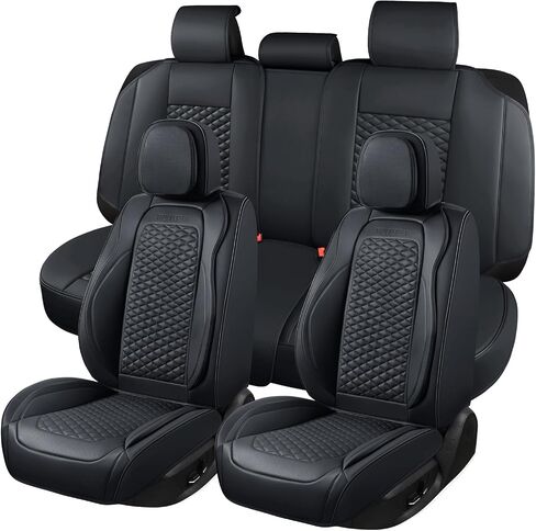 Car Seat Covers Full Set Leather Seat Covers Automotive Seat Covers Universal Car Seat Cover for Most Cars Brown in Saudi Arabia
