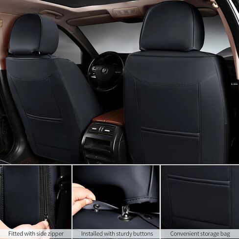 Car Seat Covers Full Set Leather Seat Covers Automotive Seat Covers Universal Car Seat Cover for Most Cars Brown in Saudi Arabia