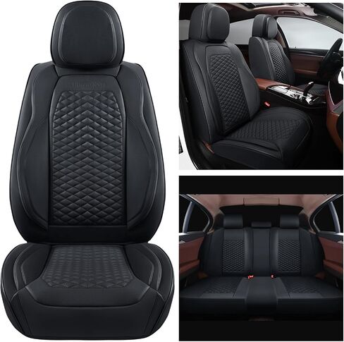 Car Seat Covers Full Set Leather Seat Covers Automotive Seat Covers Universal Car Seat Cover for Most Cars Brown in Saudi Arabia
