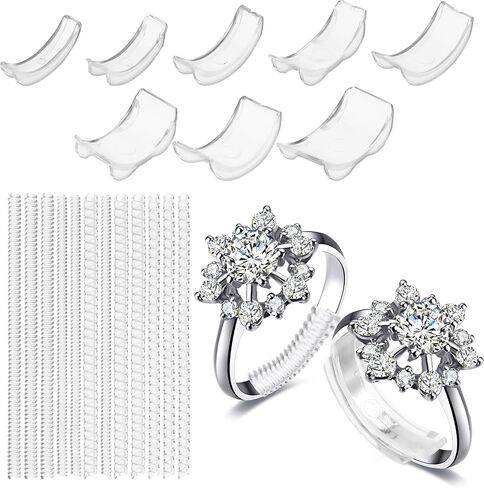 20 Pcs Ring Sizers for Loose Rings Invisible Ring Size Adjuster Ring Spacer and Ring Guard Ring Tightener Fitter for Loose Rings Women Men Make Ring Fit Tighter Fit Almost Any Size Rings in Saudi Arabia