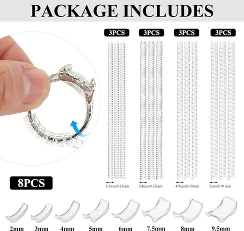 20 Pcs Ring Sizers for Loose Rings Invisible Ring Size Adjuster Ring Spacer and Ring Guard Ring Tightener Fitter for Loose Rings Women Men Make Ring Fit Tighter Fit Almost Any Size Rings in Saudi Arabia