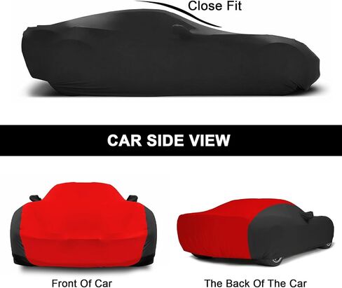 Indoor Car Cover Replace for 1997-2024 Porsche 718 Boxster/Cayman 986/987/981, Black &Red Luxurious Soft Stretch Satin Indoor Car Cover for Dust-Proof, Underground Garage, Car Show in Saudi Arabia