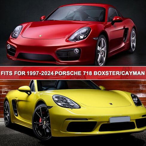 Indoor Car Cover Replace for 1997-2024 Porsche 718 Boxster/Cayman 986/987/981, Black &Red Luxurious Soft Stretch Satin Indoor Car Cover for Dust-Proof, Underground Garage, Car Show in Saudi Arabia