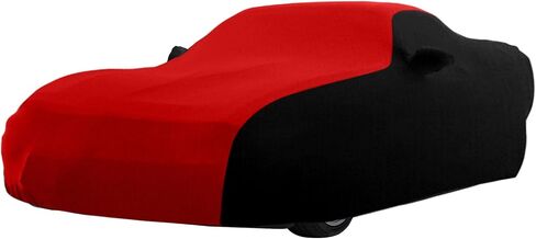 Indoor Car Cover Replace for 1997-2024 Porsche 718 Boxster/Cayman 986/987/981, Black &Red Luxurious Soft Stretch Satin Indoor Car Cover for Dust-Proof, Underground Garage, Car Show in Saudi Arabia