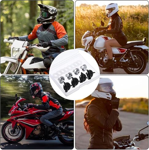 8 Pcs Motorcycle Helmet Screws with 8pcs Rubber Washers Metal Motorcycle Helmet Visor Screws for Motorcycle Helmets Repair with Case (Black,Silver) in Saudi Arabia