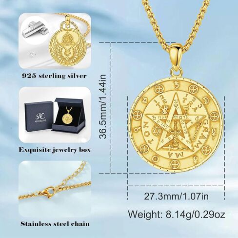 AEONSLOVE Tetragrammaton De Plata 925 Sterling Silver Tetragrammaton Necklace/Metatron Cube Pendant Amuleto De Proteccion Gifts for Women Men in Kuwait