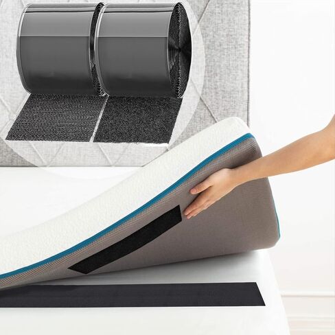 TEUVO 4.3 Inch x 32.8 Feet Heavy Duty Hook and Loop Tape Strips with Adhesive Cushion Grip to Prevent Sliding Keep Couch Cushions Mattress from Sliding, Outdoor No Punching Picture Wall Hanging Strips in Kuwait