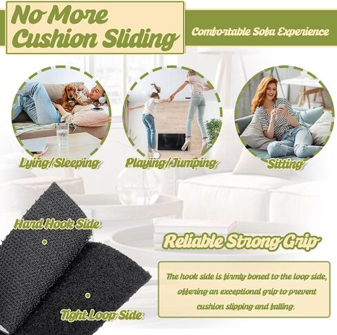 TEUVO 4.3 Inch x 32.8 Feet Heavy Duty Hook and Loop Tape Strips with Adhesive Cushion Grip to Prevent Sliding Keep Couch Cushions Mattress from Sliding, Outdoor No Punching Picture Wall Hanging Strips in Kuwait