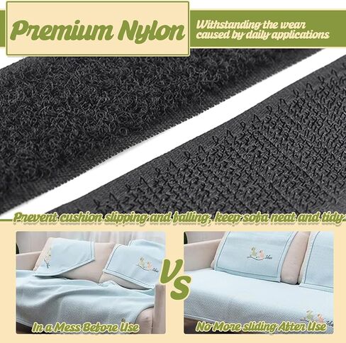TEUVO 4.3 Inch x 32.8 Feet Heavy Duty Hook and Loop Tape Strips with Adhesive Cushion Grip to Prevent Sliding Keep Couch Cushions Mattress from Sliding, Outdoor No Punching Picture Wall Hanging Strips in Kuwait