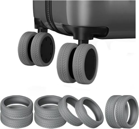 TUCANA Silicone Luggage Wheel Covers for Suitcases or Office Chair Caster, Elastic, Mute and Shockproof (Black) in Saudi Arabia