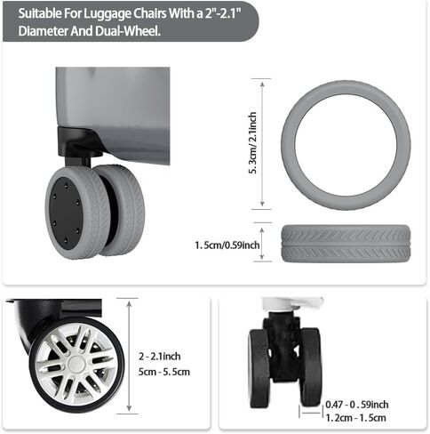 TUCANA Silicone Luggage Wheel Covers for Suitcases or Office Chair Caster, Elastic, Mute and Shockproof (Black) in Saudi Arabia