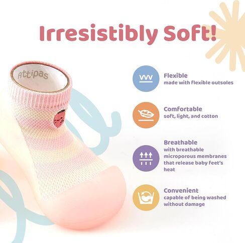 6.5 Baby Sock Shoes for Baby Boy & Girl, Soft, Non-Slip Toddler Sock Shoes, Breathable Infant Walking Shoes, First Steps Baby Shoes, Fun Animal-Themed Designs, Easy to Put On Rainbow in Saudi Arabia