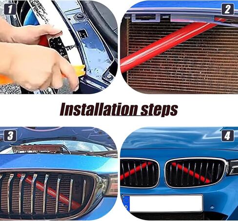 قطعتان من زخارف الشبكة، أغطية لف دعامة على شكل حرف V مع لاصق، حشوات خطوط أمامية بتصميم سهل الارتداء، متوافقة مع BMW 34567 Series X12345 (أحمر) in Kuwait