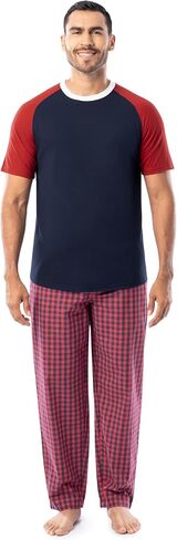 Fruit of the Loom Men's Jersey Henley Top and Broadcloth Pant Sleep Pajama Set in Saudi Arabia