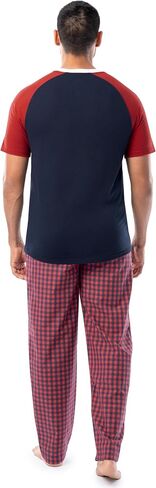 Fruit of the Loom Men's Jersey Henley Top and Broadcloth Pant Sleep Pajama Set in Saudi Arabia