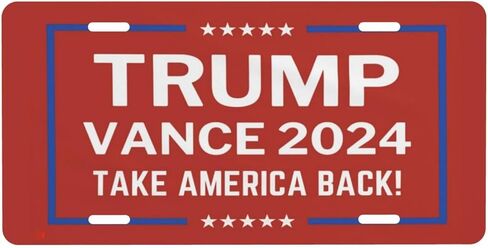 Trump Vance License Plate Lightweight Aluminum Automotive Decoration Vanity Tag for Front Back Cars 12x6 Inch, White in Saudi Arabia