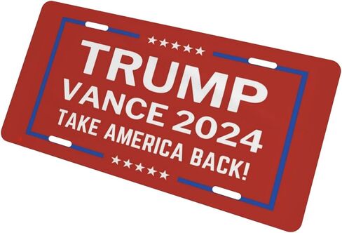 Trump Vance License Plate Lightweight Aluminum Automotive Decoration Vanity Tag for Front Back Cars 12x6 Inch, White in Saudi Arabia