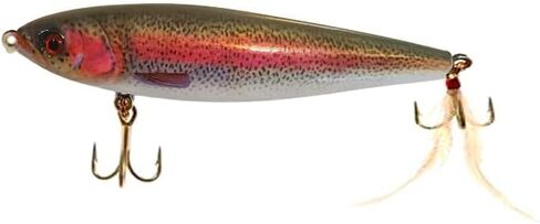 6.5" Wood Boog Top Water Lure Bass Musky Striper Fishing Bomber Wooden Topwater Popper Plopper Kit for Freshwater or Saltwater in Kuwait