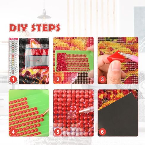 NEWENMO مجموعات الطلاء الماس للبالغين المبتدئين DIY 5D الملونة اليعسوب الماس الطلاء الفني مع الماس جولة، الحفر الكامل الزهور الماس طقم الطلاء الفني لديكور جدار المنزل 12x16 بوصة in Saudi Arabia