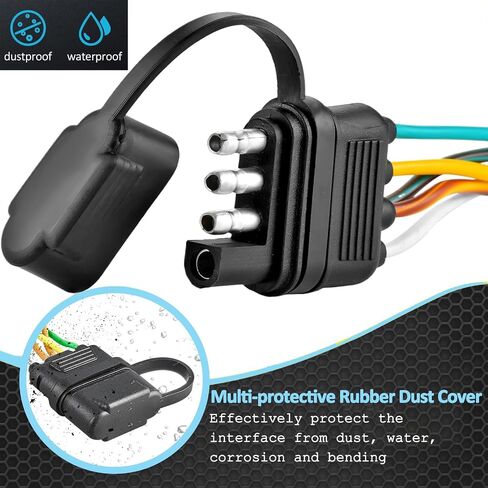 4 Pin 5 Wire Trailer Wiring Harness 23FT, Wishbond Trailer Light Kit 5 Wire 4 Pin Harness Trailer Connector Wire Plug for Both-Side Taillights of Rewiring Trailer RV Boat Nylon Net Protection in Saudi Arabia